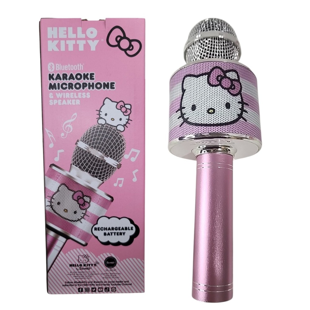 Hello Kitty Bluetooth‎ Karaoke Microphone Wireless Speaker Pink Rechargeable